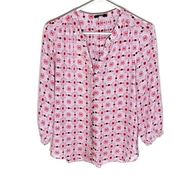 NYDJ 15 Bundle Pack 3/4 Sleeve Mandarin-Collar Pleated Blouse Different Print XS - Picture 10 of 15